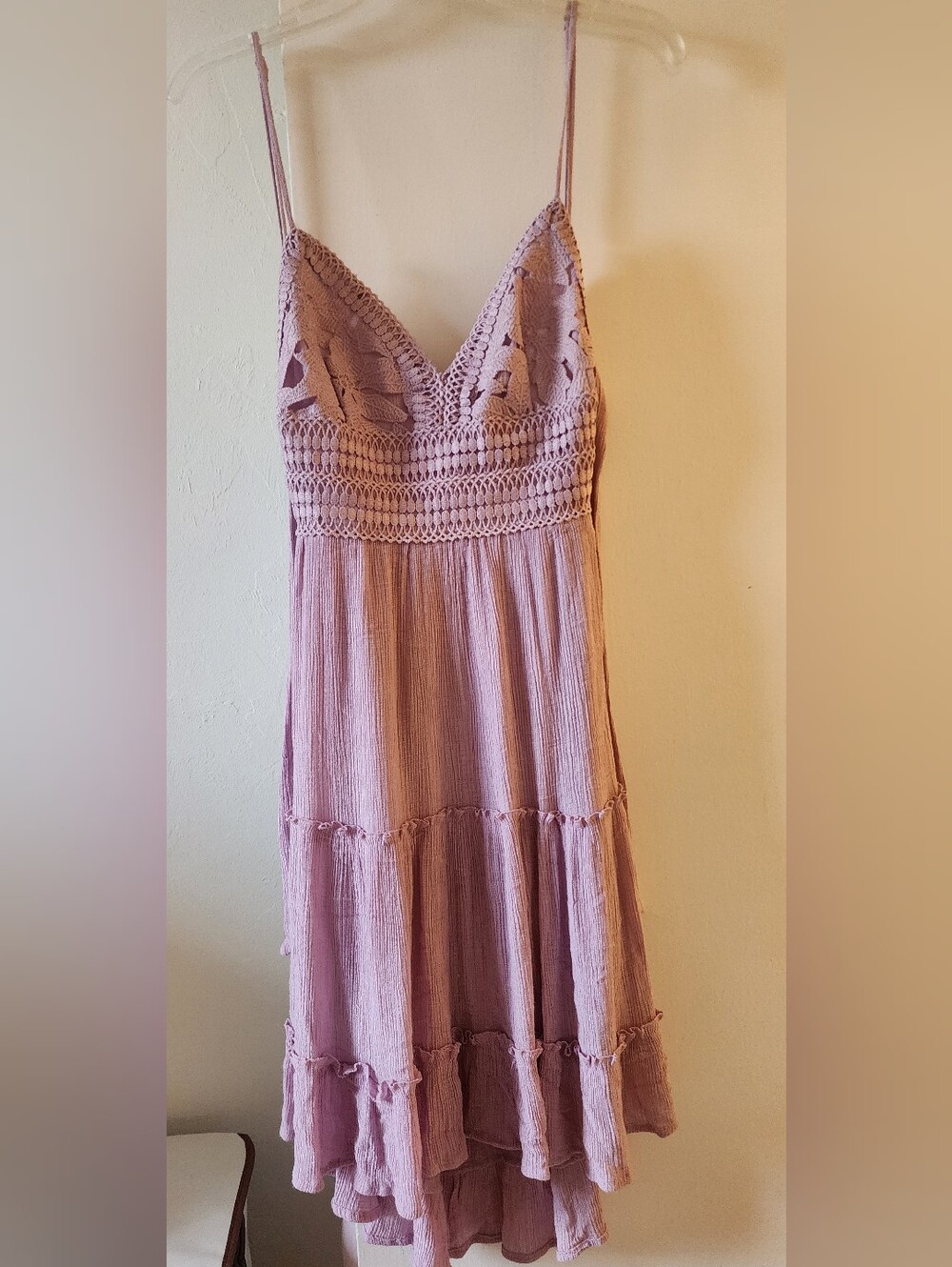 Love Tree Lavender Crochet Bodice Midi Dress